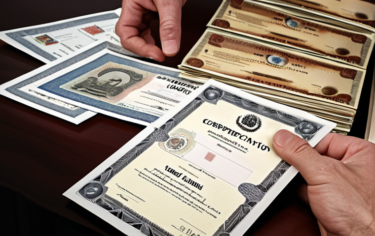 **Prompt:** Expert hands holding a stack of international trade certificates, close-up, professional lighting, showcasing global trade competence.