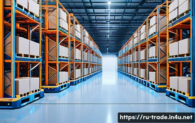 무역 실무에서의 최신 기술 활용 - **AI-Powered Automated Retail Fulfillment Center**
    A wide, brightly lit, and ultra-modern automa...