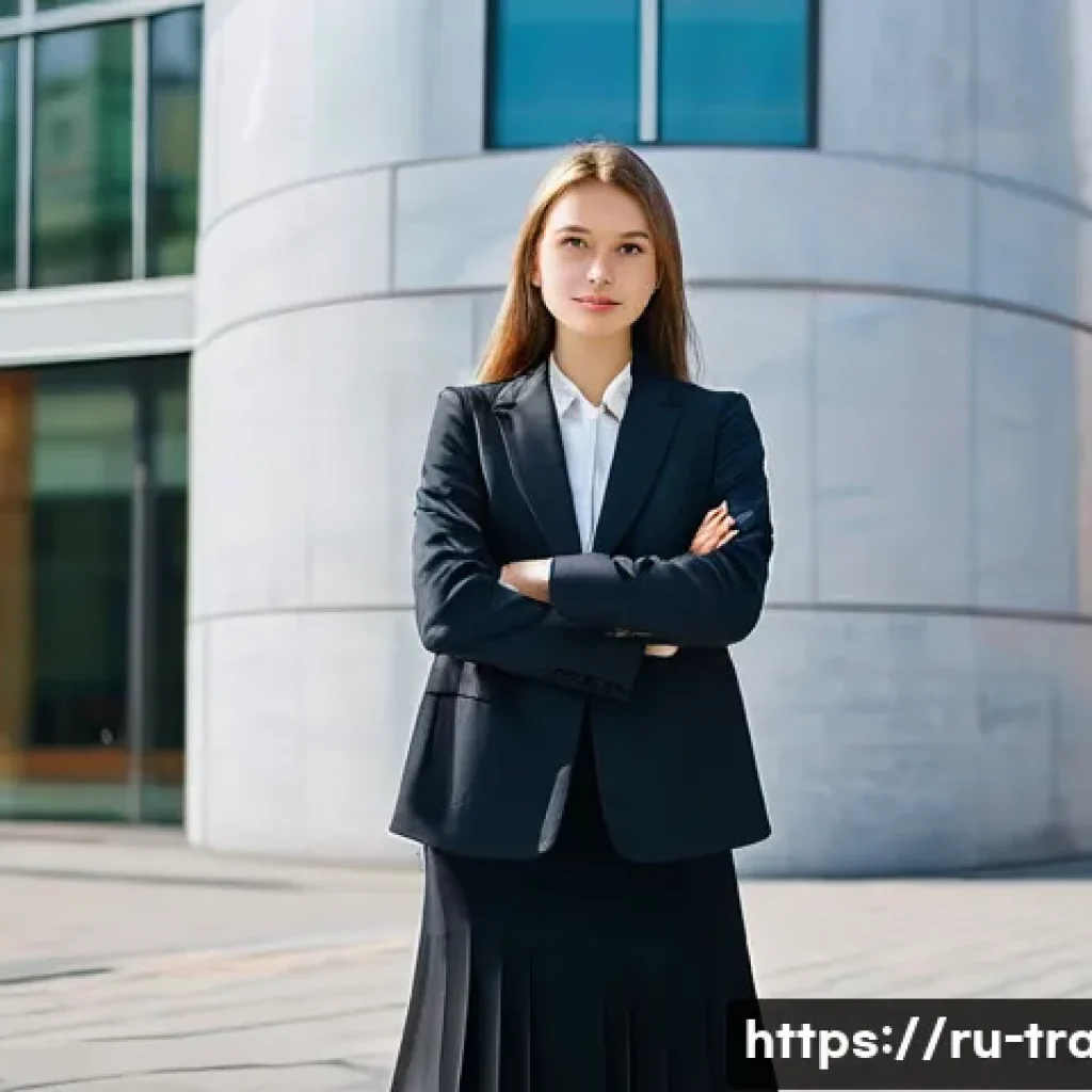 국제무역사 시험 후 자격증 활용법 - **Prompt:** A vibrant, high-resolution photographic image of a young Russian woman, in her early twe...