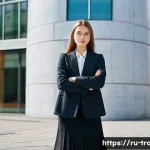 국제무역사 시험 후 자격증 활용법 - **Prompt:** A vibrant, high-resolution photographic image of a young Russian woman, in her early twe...